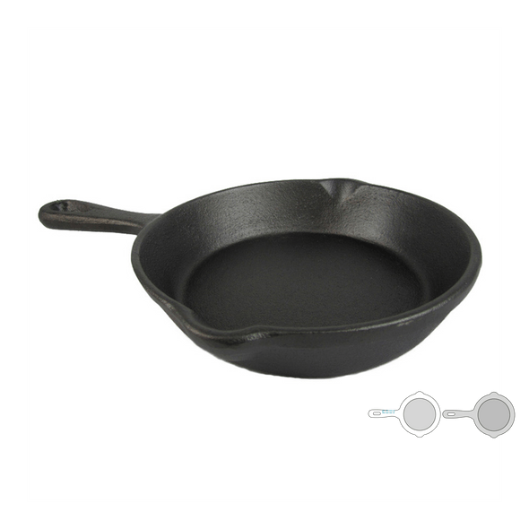 Black Iron Enamelled Frying Pan